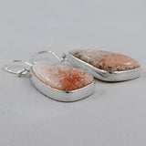 Pink Scolecite Silver Earrings