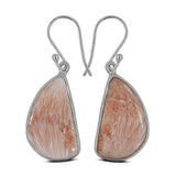 Pink Scolecite Silver Earrings