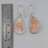 Pink Scolecite Silver Earrings