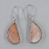 Pink Scolecite Silver Earrings