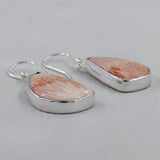 Pink Scolecite Silver Earrings