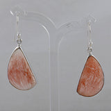 Pink Scolecite Silver Earrings