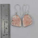 Pink Scolecite Silver Earrings