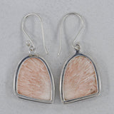 Pink Scolecite Silver Earrings