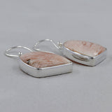 Pink Scolecite Silver Earrings