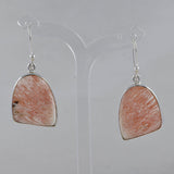 Pink Scolecite Silver Earrings