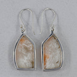 Pink Scolecite Silver Earrings