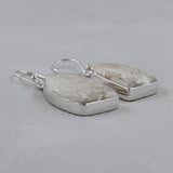 Pink Scolecite Silver Earrings