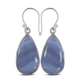 Blue Lace Agate Silver Earrings