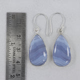 Blue Lace Agate Silver Earrings