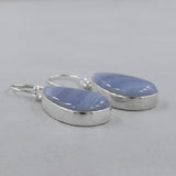 Blue Lace Agate Silver Earrings