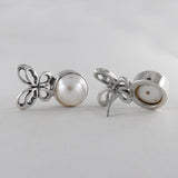Silver Pearl Studs Earrings