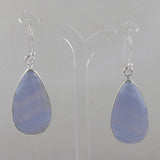 Blue Lace Agate Silver Earrings