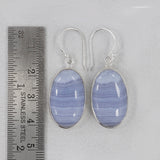 Blue Lace Agate Silver Earrings