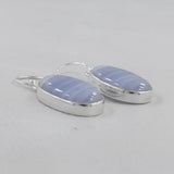 Blue Lace Agate Silver Earrings