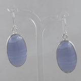 Blue Lace Agate Silver Earrings