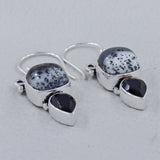 Black Onyx Silver Earrings