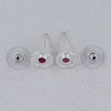 Moonstone Studs Silver Earring