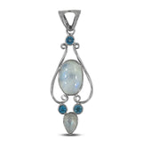 Rainbow Moonstone Silver Designer Pendant