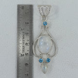 Rainbow Moonstone Silver Designer Pendant