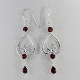 925 Sterling Silver Garnet Earrings