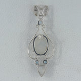 Rainbow Moonstone Silver Designer Pendant