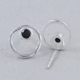 Moonstone Studs Silver Earring