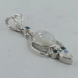 Rainbow Moonstone Silver Designer Pendant