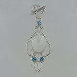 Rainbow Moonstone Silver Designer Pendant