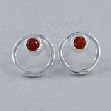 Moonstone Studs Silver Earring