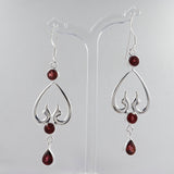 925 Sterling Silver Garnet Earrings