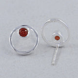 Moonstone Studs Silver Earring