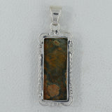 Rainforest Jasper Gemstone 925 Sterling Silver Pendant