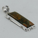 Rainforest Jasper Gemstone 925 Sterling Silver Pendant