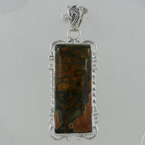 Rainforest Jasper Gemstone 925 Sterling Silver Pendant