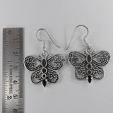 925 Silver Iolite Butterfly Earrings