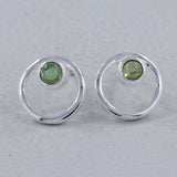 Moonstone Studs Silver Earring