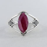 Natural Garnet Silver Ring