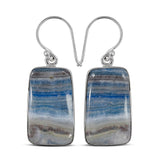 Blue Rhodochrosite Silver Earrings