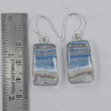 Blue Rhodochrosite Silver Earrings