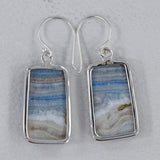 Blue Rhodochrosite Silver Earrings