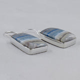 Blue Rhodochrosite Silver Earrings