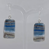 Blue Rhodochrosite Silver Earrings