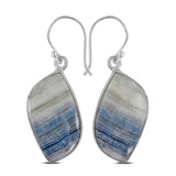 Blue Rhodochrosite Silver Earrings