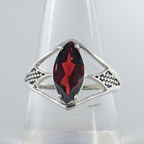 Natural Garnet Silver Ring