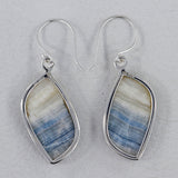 Blue Rhodochrosite Silver Earrings