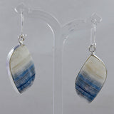 Blue Rhodochrosite Silver Earrings