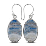 Blue Rhodochrosite Silver Earrings