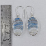 Blue Rhodochrosite Silver Earrings