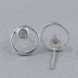 Moonstone Studs Silver Earring